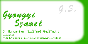 gyongyi szamel business card
